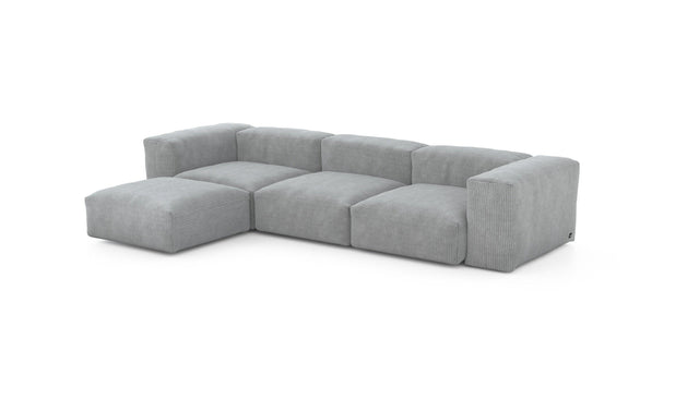 Preset four module chaise sofa - cord velours - light grey - 314cm x 199cm