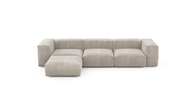 Preset four module chaise sofa - cord velours - platinum - 314cm x 199cm