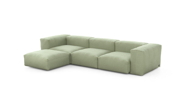 Preset four module chaise sofa - linen - olive - 314cm x 199cm