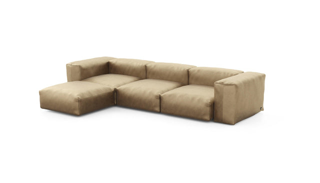 Preset four module chaise sofa - velvet - caramel - 314cm x 199cm