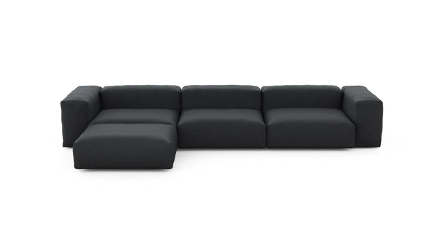 Preset four module chaise sofa - linen - anthracite - 377cm x 199cm