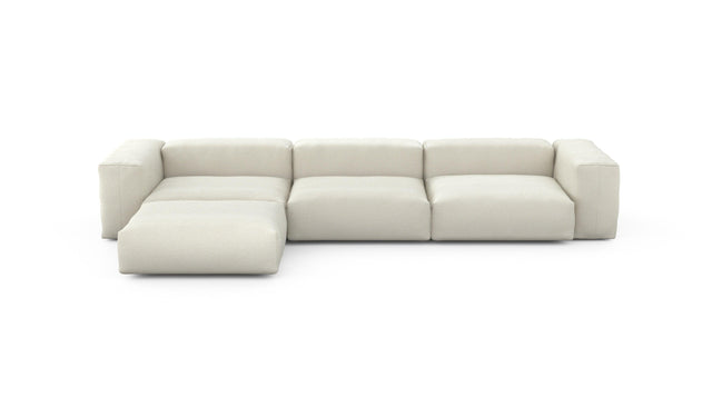 Preset four module chaise sofa - linen - platinum - 377cm x 199cm