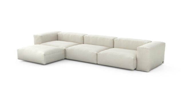 Preset four module chaise sofa - linen - platinum - 377cm x 199cm