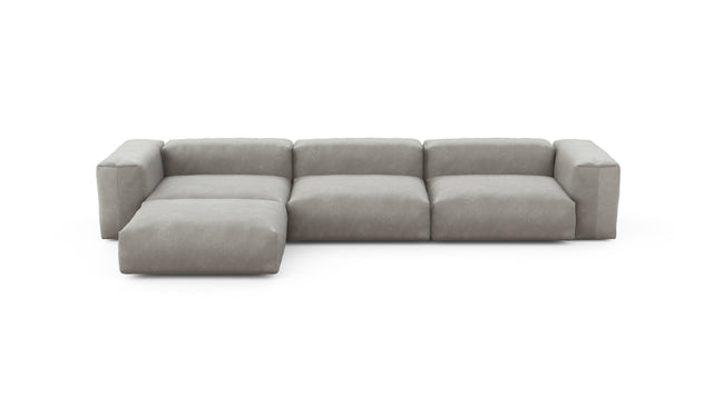 Preset four module chaise sofa - velvet - light grey - 377cm x 199cm