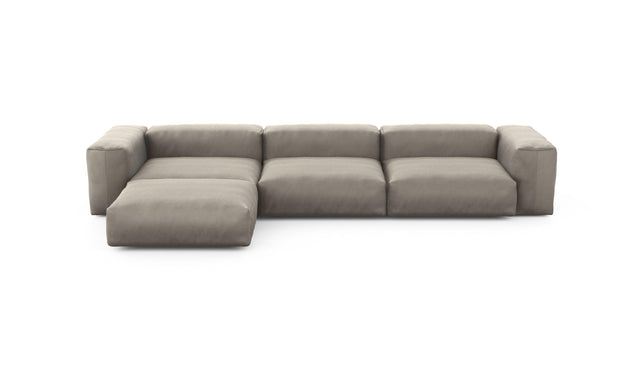 Preset four module chaise sofa - velvet - stone - 377cm x 199cm