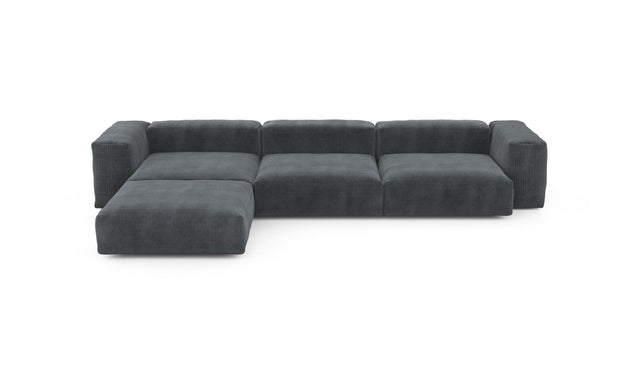 four module chaise sofa - cord velour - dark grey - 148in x 95in