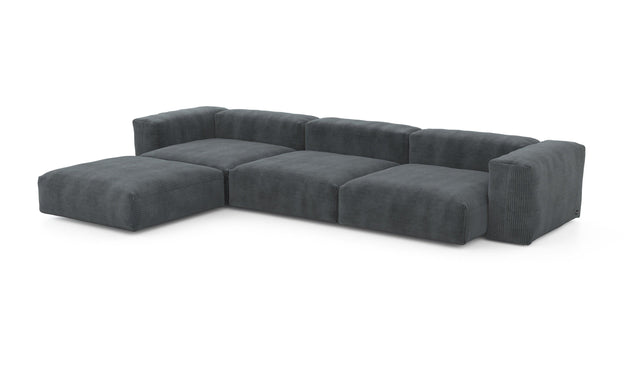 four module chaise sofa - cord velour - dark grey - 148in x 95in