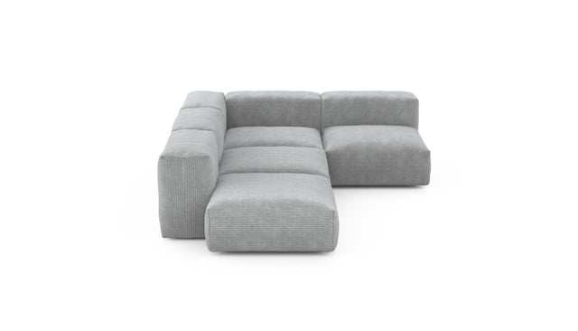 Preset four module corner sofa - cord velours - light grey - 199cm x 283cm