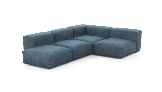 Preset four module corner sofa - pique - dark blue - 199cm x 283cm