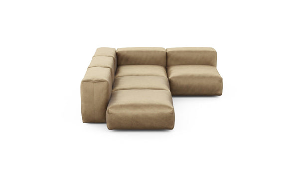 Preset four module corner sofa - velvet - caramel - 199cm x 283cm