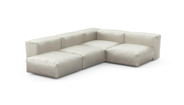 Preset four module corner sofa - velvet - creme - 199cm x 283cm