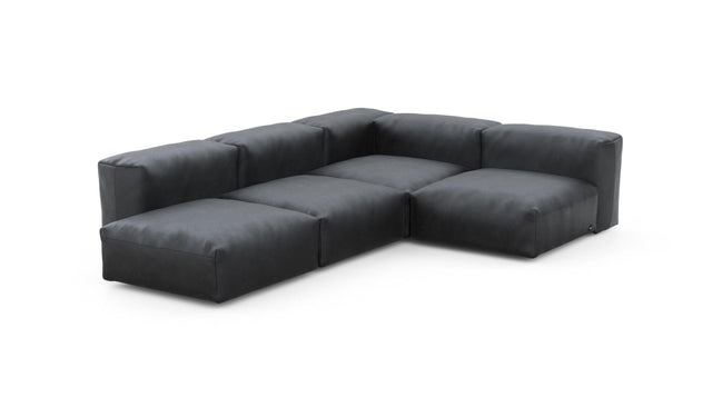 Preset four module corner sofa - velvet - dark grey - 199cm x 283cm