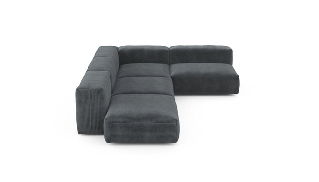 Preset four module corner sofa - cord velours - dark grey - 220cm x 346cm