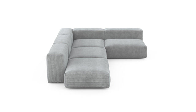 Preset four module corner sofa - cord velours - light grey - 220cm x 346cm