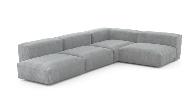 Preset four module corner sofa - cord velours - light grey - 220cm x 346cm