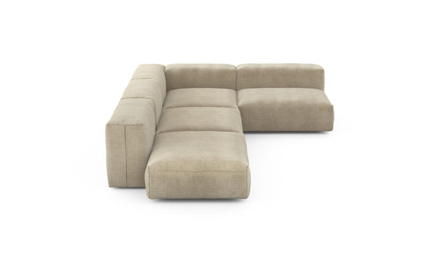 Preset four module corner sofa - cord velours - sand - 220cm x 346cm