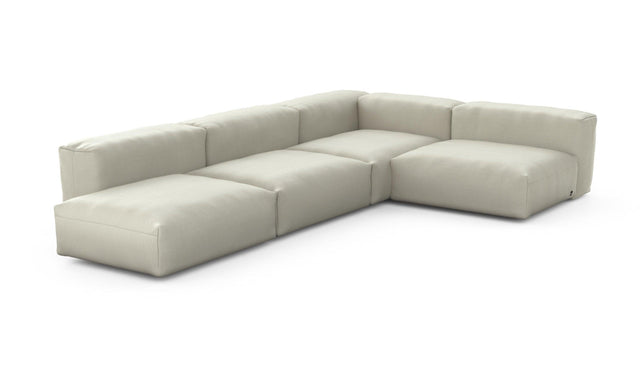 Preset four module corner sofa - pique - beige - 220cm x 346cm