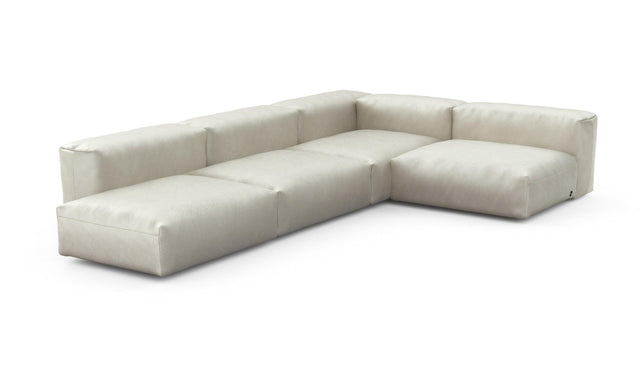 Preset four module corner sofa - velvet - creme - 220cm x 346cm