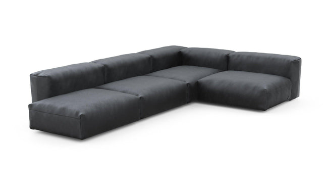 Preset four module corner sofa - velvet - dark grey - 220cm x 346cm