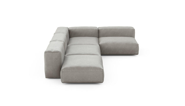 Preset four module corner sofa - velvet - light grey - 220cm x 346cm