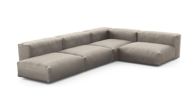 Preset four module corner sofa - velvet - stone - 220cm x 346cm