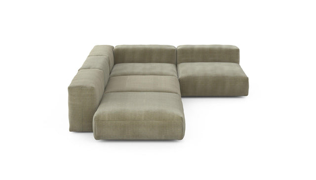 Preset four module corner sofa - cord velours - khaki - 241cm x 346cm