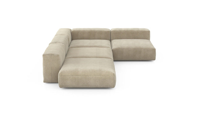 Preset four module corner sofa - cord velours - sand - 241cm x 346cm