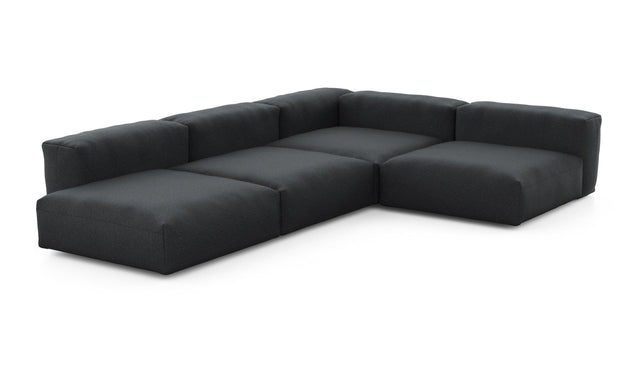 Preset four module corner sofa - linen - anthracite - 241cm x 346cm