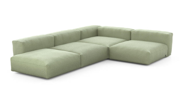 Preset four module corner sofa - linen - olive - 241cm x 346cm