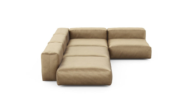 Preset four module corner sofa - velvet - caramel - 241cm x 346cm