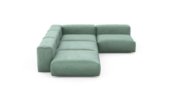 Preset four module corner sofa - velvet - mint - 241cm x 346cm
