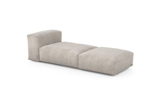 Preset lounger - cord velours - platinum - 220cm x 84cm