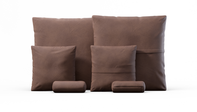 Pillow Set 3 - Leather - Stone