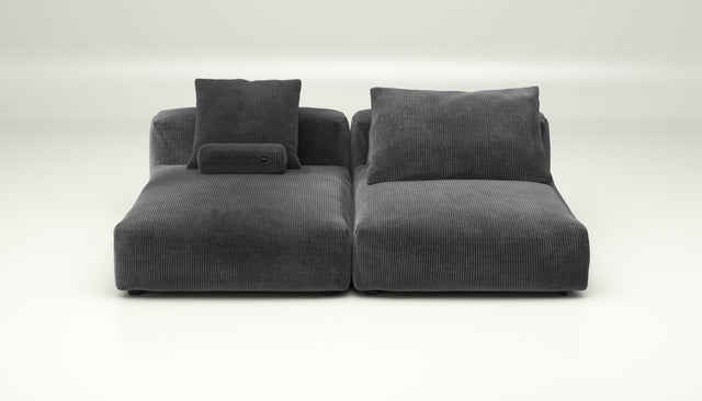 vetsak | Sofa Set 01 XLarge - cord velour - dark grey | Modular Sofa | 3.5 Seater