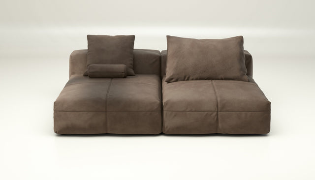 vetsak | Sofa Set 01 XLarge - Leather - Cacao | Modular Sofa | 3.5 Seater