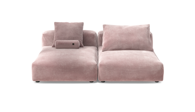 vetsak | Sofa Set 01 XLarge - Cord Velour - Blossom | Modular Sofa | 3.5 Seater