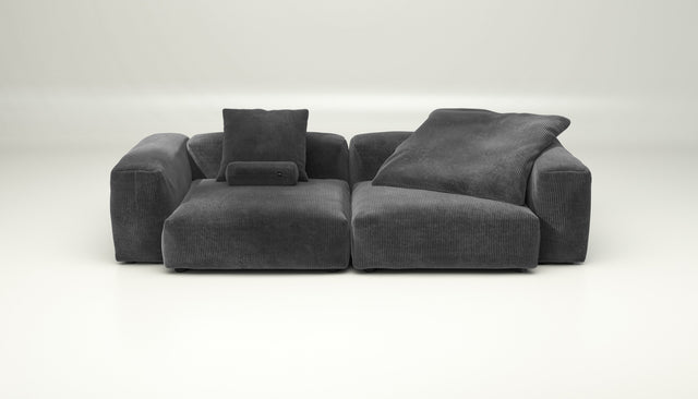 vetsak | Sofa Set 02 Large - cord velour - dark grey | Modular Sofa | 3.5 Seater | Big Sofa