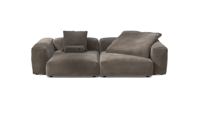 vetsak | Sofa Set 02 Large - Cord Velour - Mocha | Modular Sofa | 3.5 Seater | Big Sofa