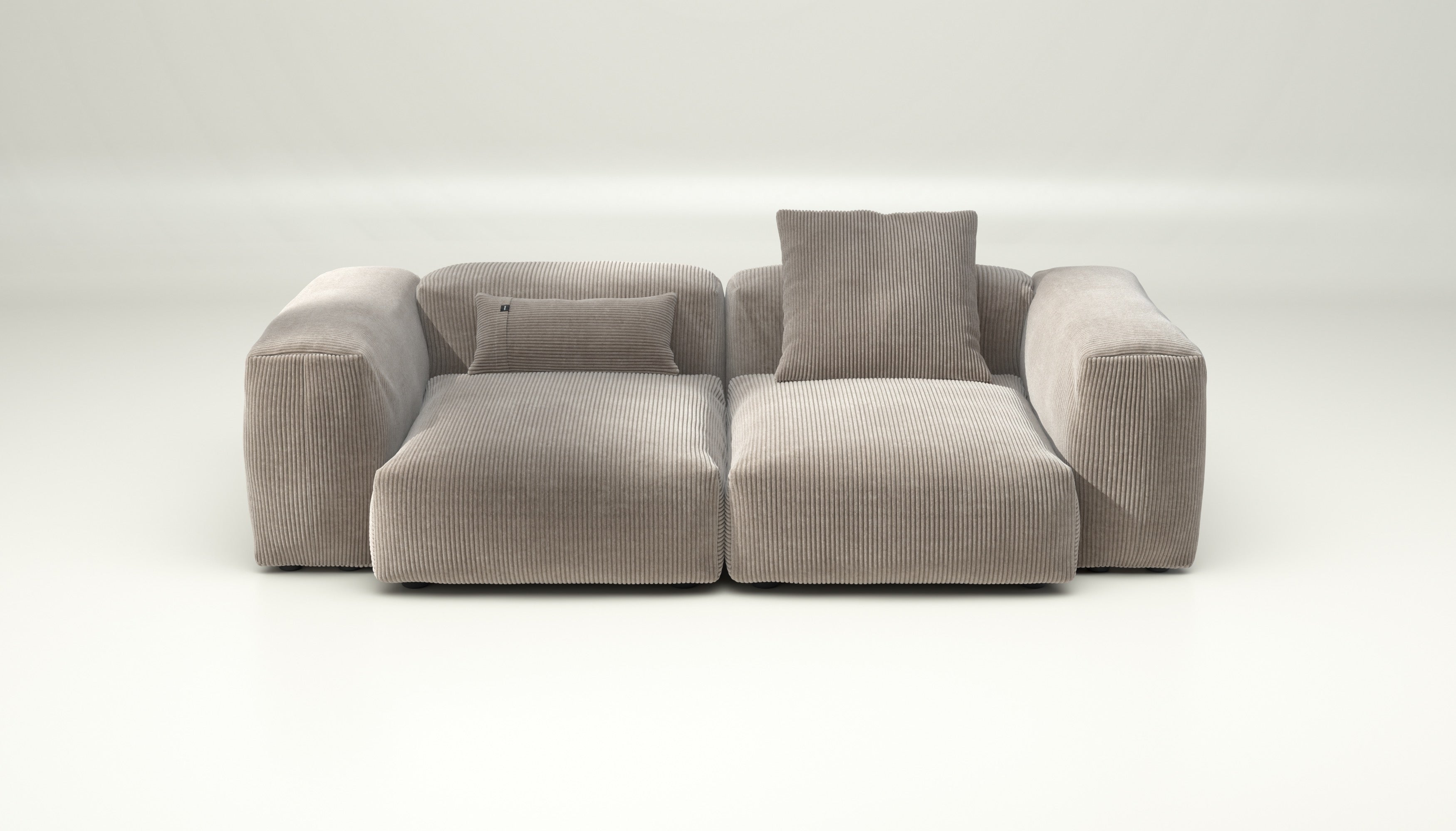 vetsak | Sofa Set 02 Medium - cord velour - platinum | Modular