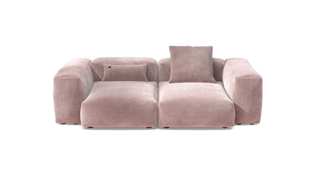 vetsak | Sofa Set 02 Medium - Cord Velour - Blossom | Modular Sofa | 2.5 Seater | Big Sofa