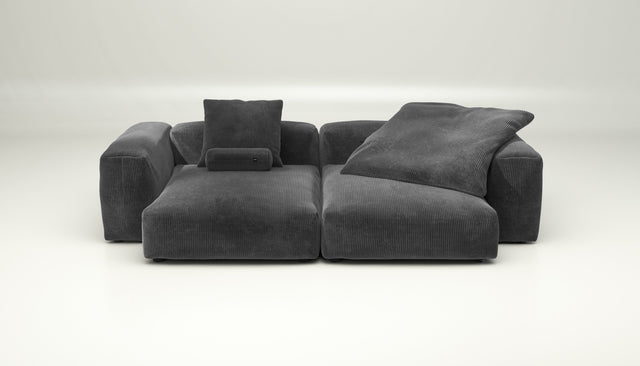 vetsak | Sofa Set 02 XLarge - cord velour - dark grey | Modular Sofa | 3.5 Seater | Big Sofa