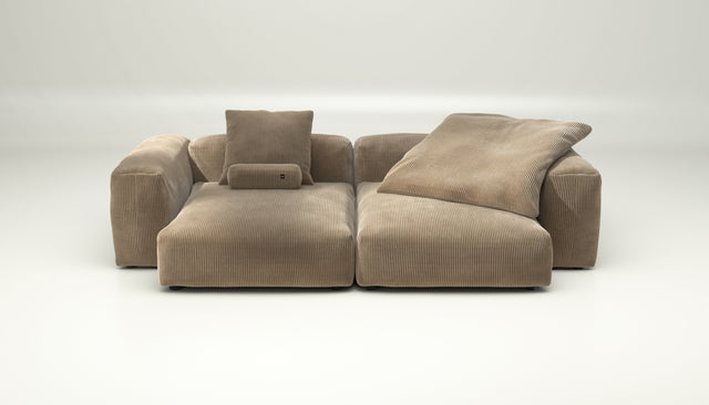 vetsak | Sofa Set 02 XLarge - cord velour - sand | Modular Sofa | 3.5 Seater | Big Sofa