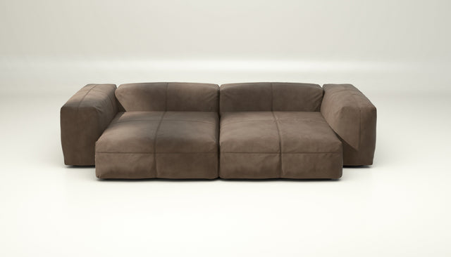 vetsak | Sofa Set 02 XLarge - Leather - Cacao | Modular Sofa | 3.5 Seater | Big Sofa