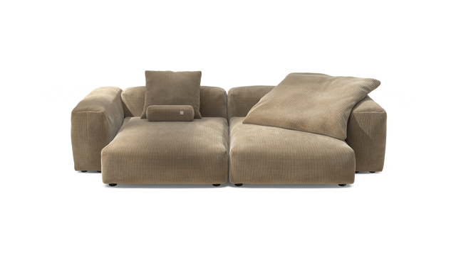 vetsak | Sofa Set 02 XLarge - Cord Velour - Sand | Modular Sofa | 3.5 Seater | Big Sofa