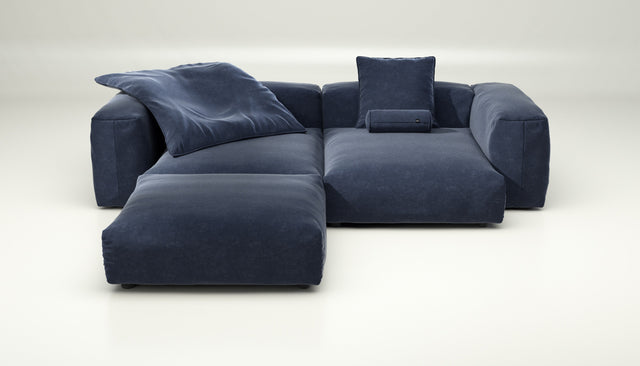 vetsak | Sofa Set 03 - suave - navy | Modular Sofa | 3.5 Seater | Big Sofa | Corner Sofa