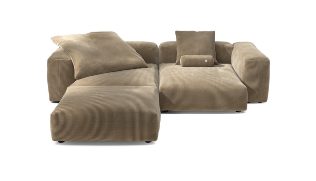 vetsak | Sofa Set 03 - Cord Velour - Sand | Modular Sofa | 3.5 Seater | Big Sofa | Corner Sofa