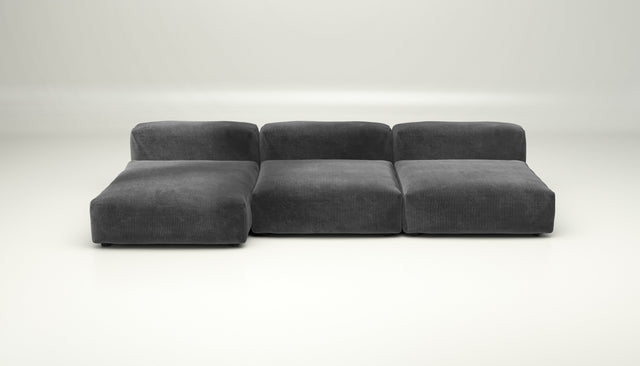 vetsak | Sofa Set 04 - cord velour - dark grey | Modular Sofa | 5 Seater | Big Sofa
