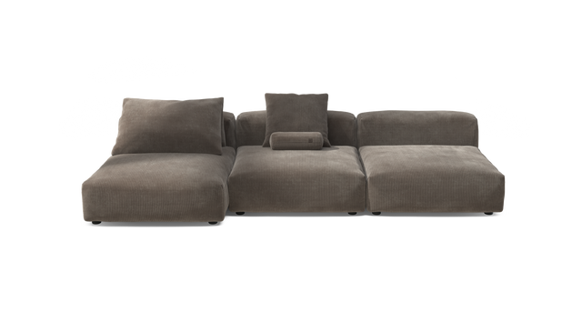 vetsak | Sofa Set 04 - Cord Velour - Mocha | Modular Sofa | 5 Seater | Big Sofa