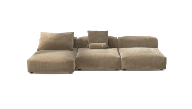 vetsak | Sofa Set 04 - Cord Velour - Sand | Modular Sofa | 5 Seater | Big Sofa