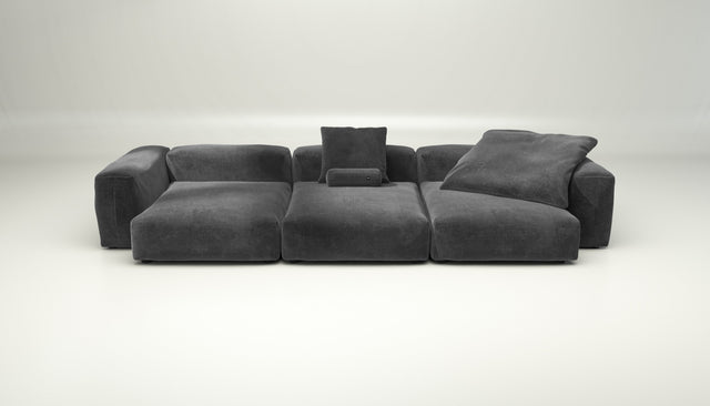 vetsak | Sofa Set 05 - cord velour - dark grey | Modular Sofa | 5 Seater | Big Sofa | Corner Sofa